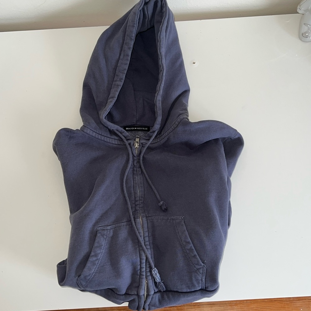 Brandy Melville Cropped Zip-Up Jacket